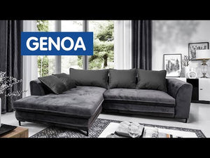 Eckschlafsofa Genua rechte Ecke grau, schwarz