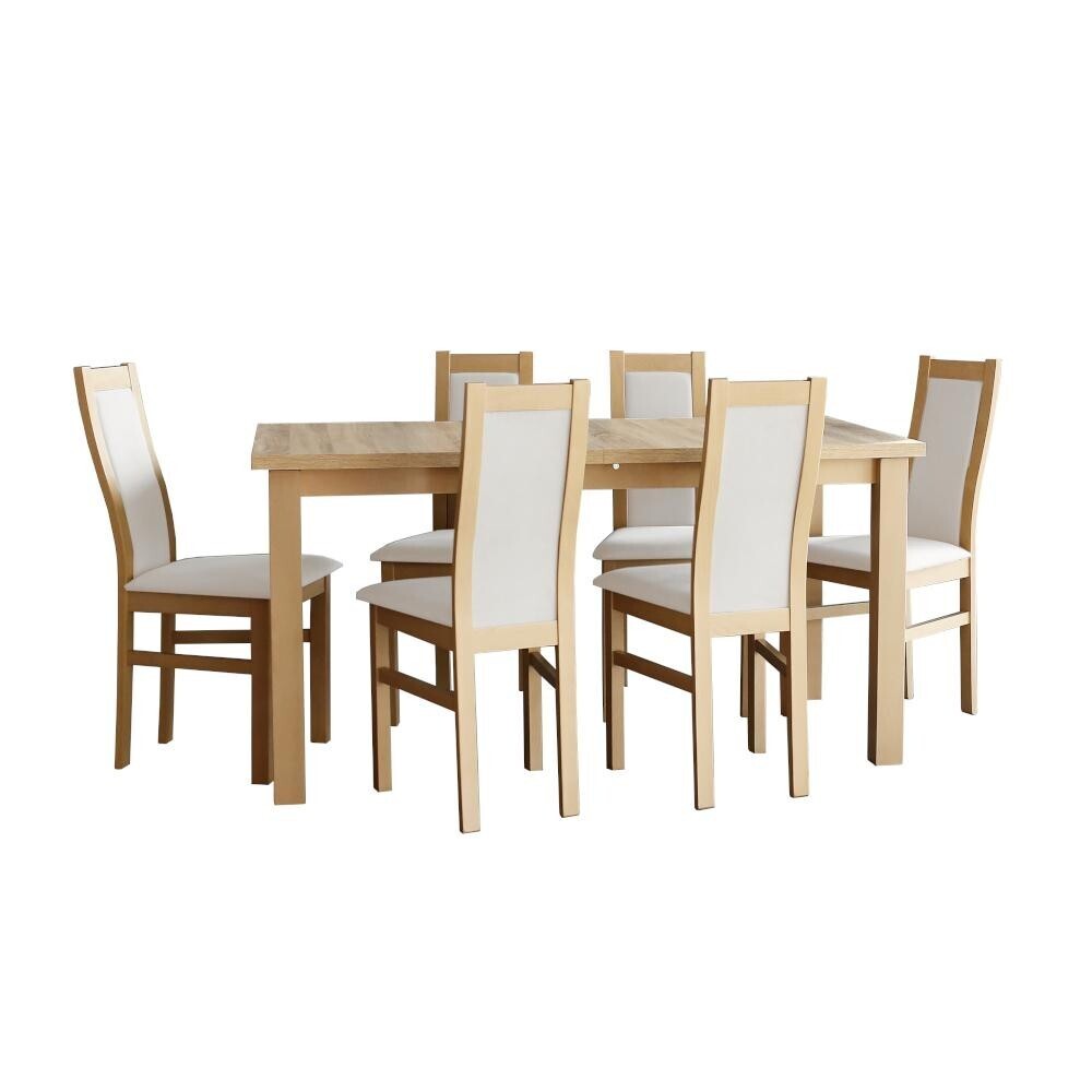 Agata - Satz von 6 Stühlen, 1x Tisch + Sofa (sonoma/madrid 120)