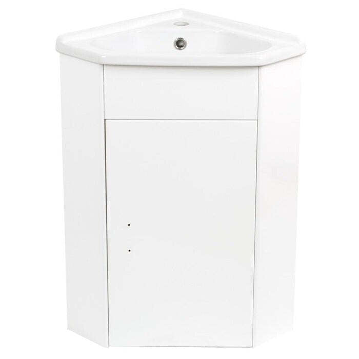 Badezimmerschrank mit Waschbecken Cara Mia (57,3x85x41cm, weiß, glänzend)
