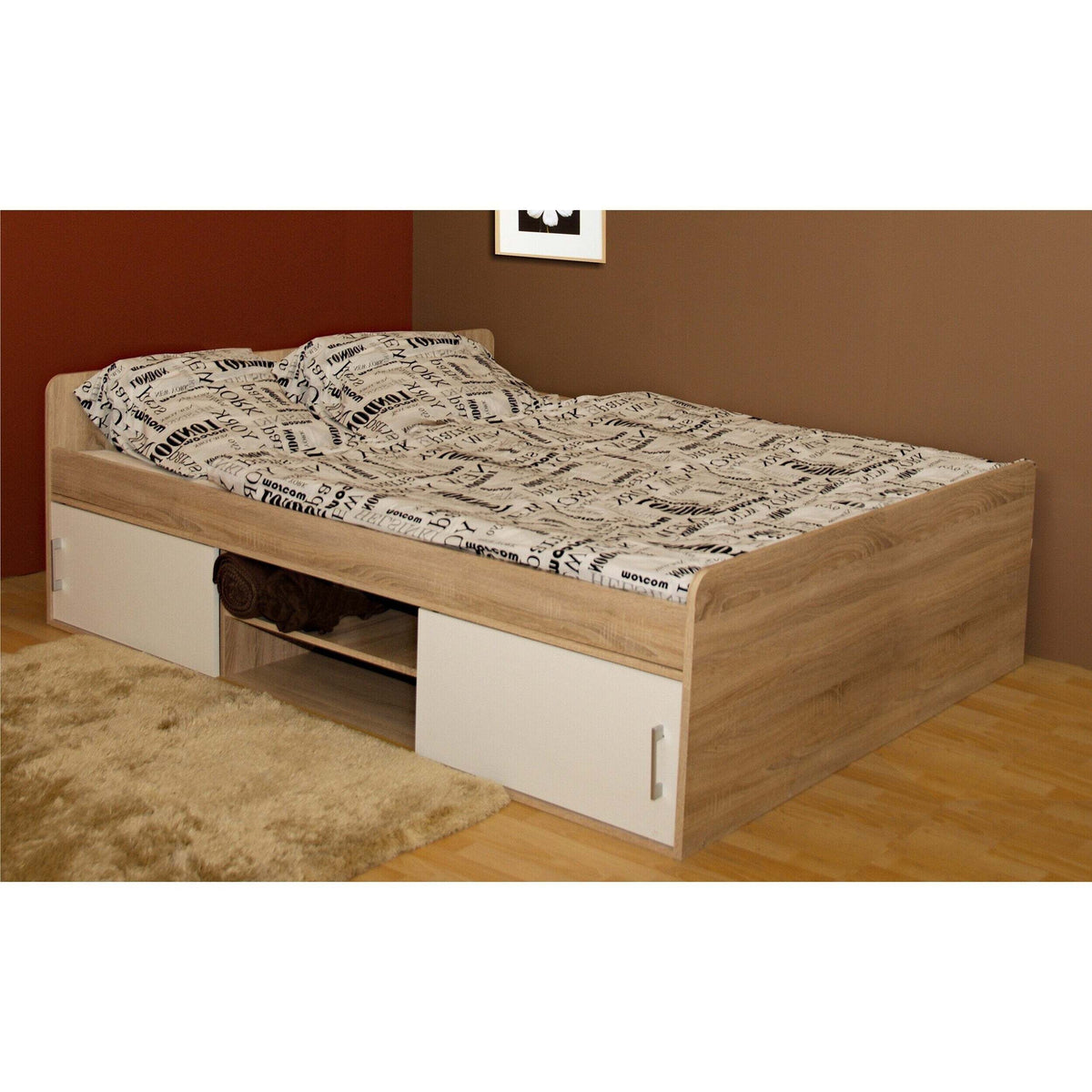 Bett Sava II, 120x200, inkl. Bettdecke, ohne Matratze und Matratze
