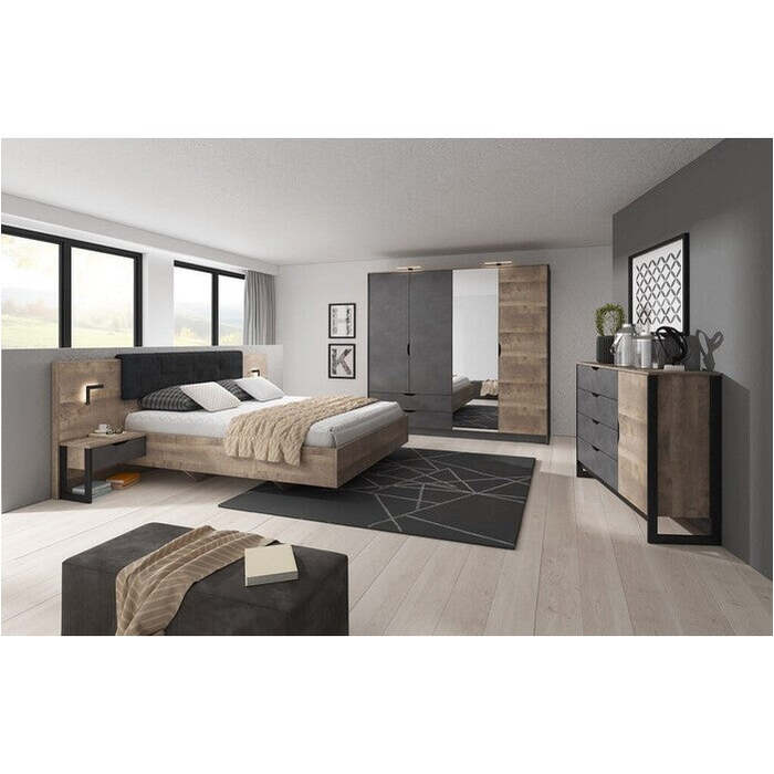 Bettgestell Laura 160x200 cm (Eiche Grande Sand/Matera)
