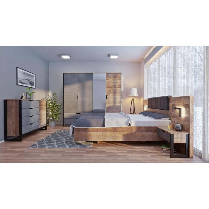 Bettgestell Laura 160x200 cm (Eiche Grande Sand/Matera)