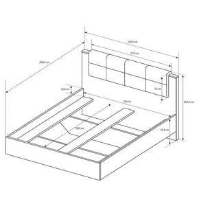 Bettgestell Laura 160x200 cm (Eiche Grande Sand/Matera)