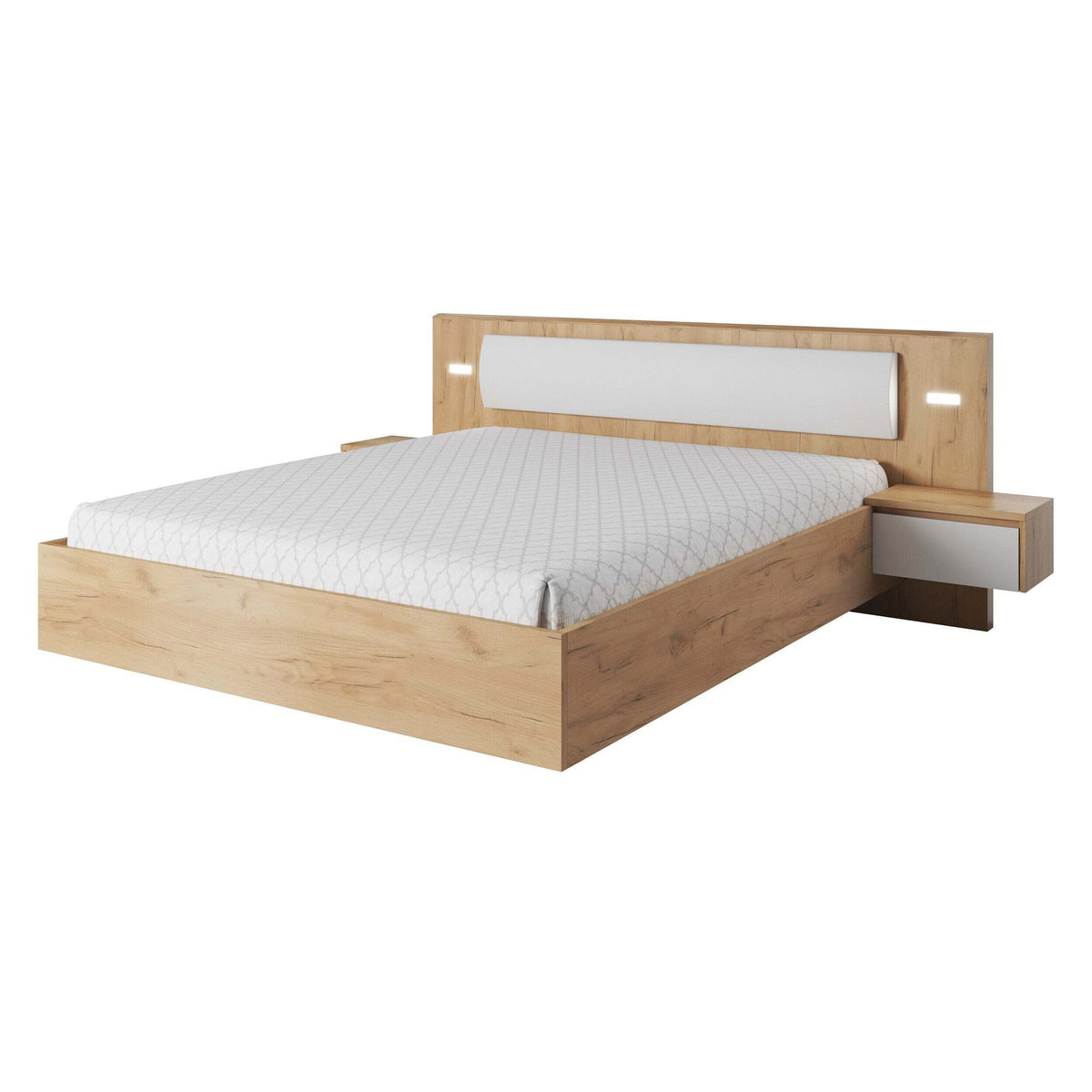 Bettgestell Xelo 160x200, 2x Nachttisch, ohne Gitter, Matte. a úp