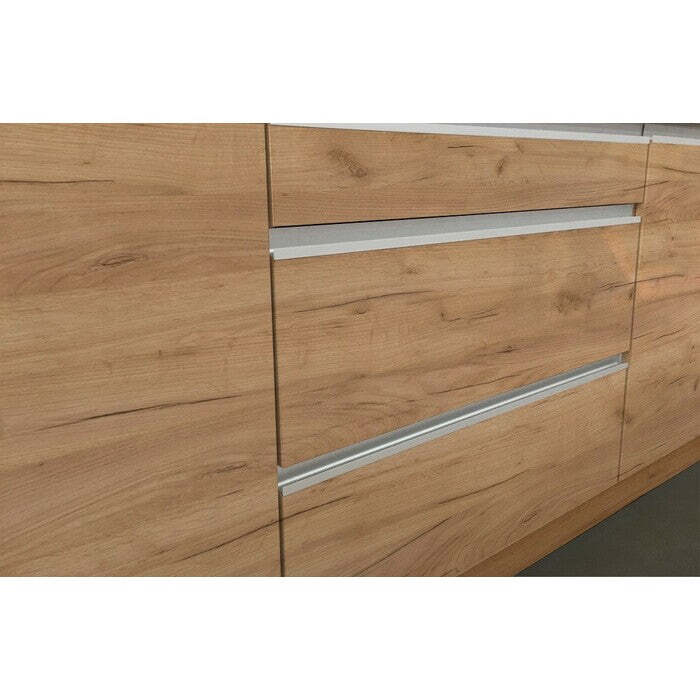 Ecke Küche Ziegelstein leicht linke Ecke 240x160 cm (weiß/Eiche Handwerk)