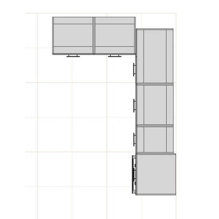 Ecke Küche Ziegelstein leicht linke Ecke 240x160 cm (weiß/Eiche Handwerk)