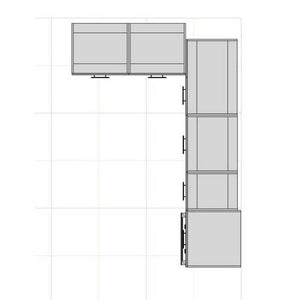 Ecke Küche Ziegelstein leicht linke Ecke 240x160 cm (weiß/Eiche Handwerk)