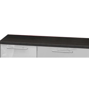 Eckküche Emilia rechte Ecke 243x143 cm (weiß glänzend/schwarz)