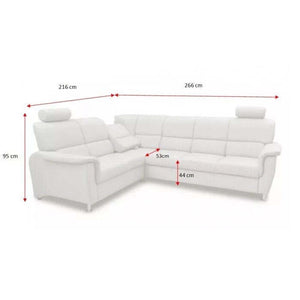 Ecksofa Duo Panama Sofa linke Ecke grau - stone 94