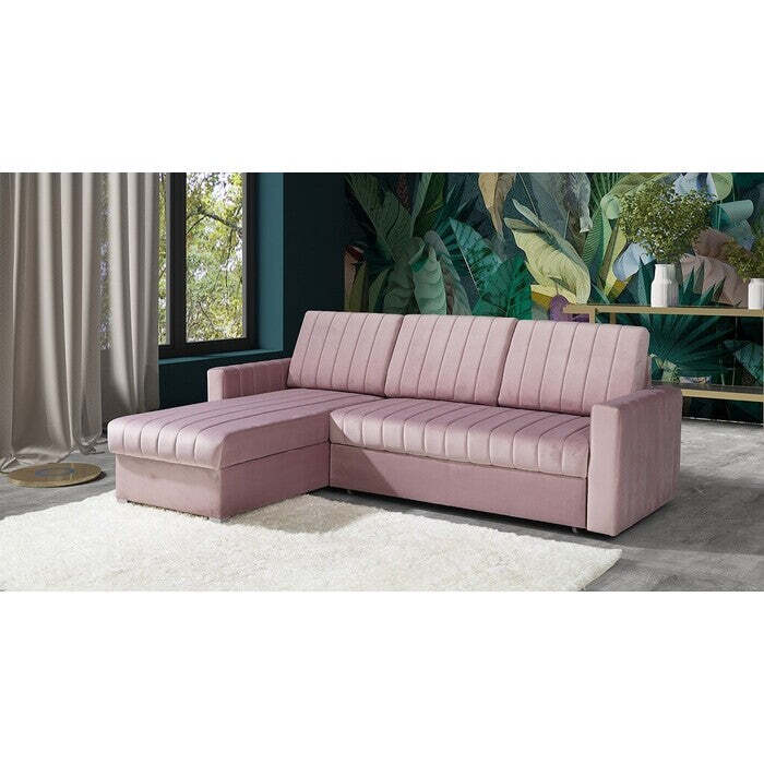 Ecksofa Morgat linke Ecke rosa