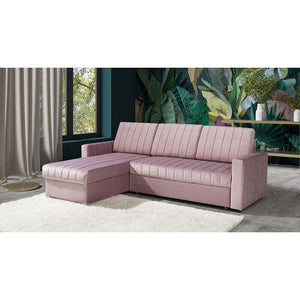 Ecksofa Morgat linke Ecke rosa