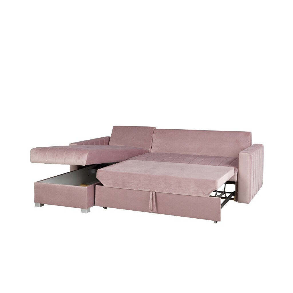 Ecksofa Morgat linke Ecke rosa