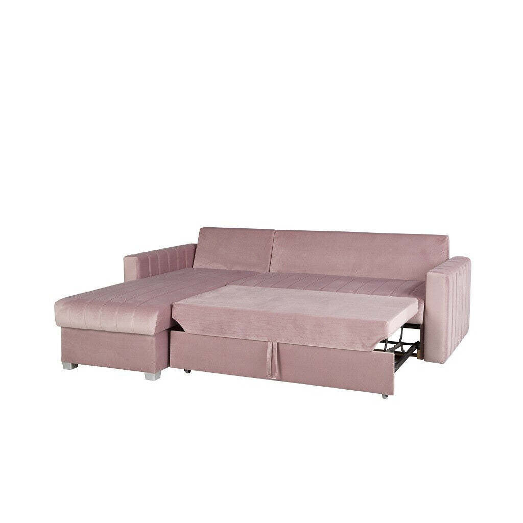 Ecksofa Morgat linke Ecke rosa
