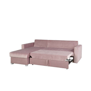Ecksofa Morgat linke Ecke rosa