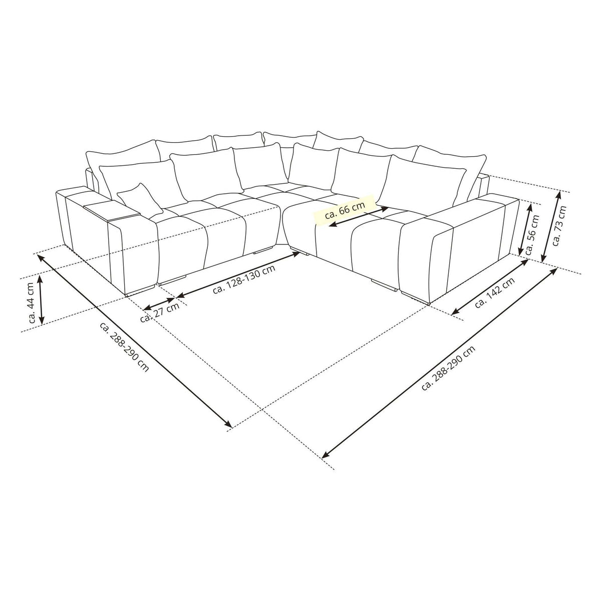 Ecksofa sofa Baltic universal ecke grau