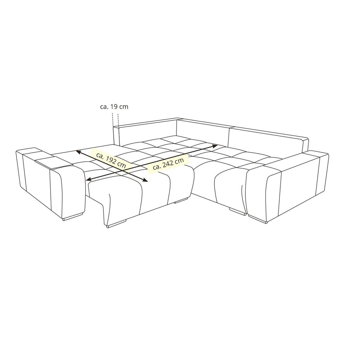 Ecksofa sofa Baltic universal ecke grau