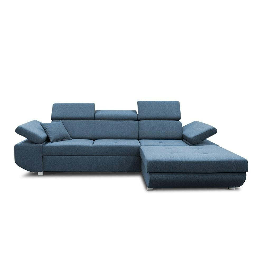 Ecksofa Sofa Gans rechte Ecke ÚP blau