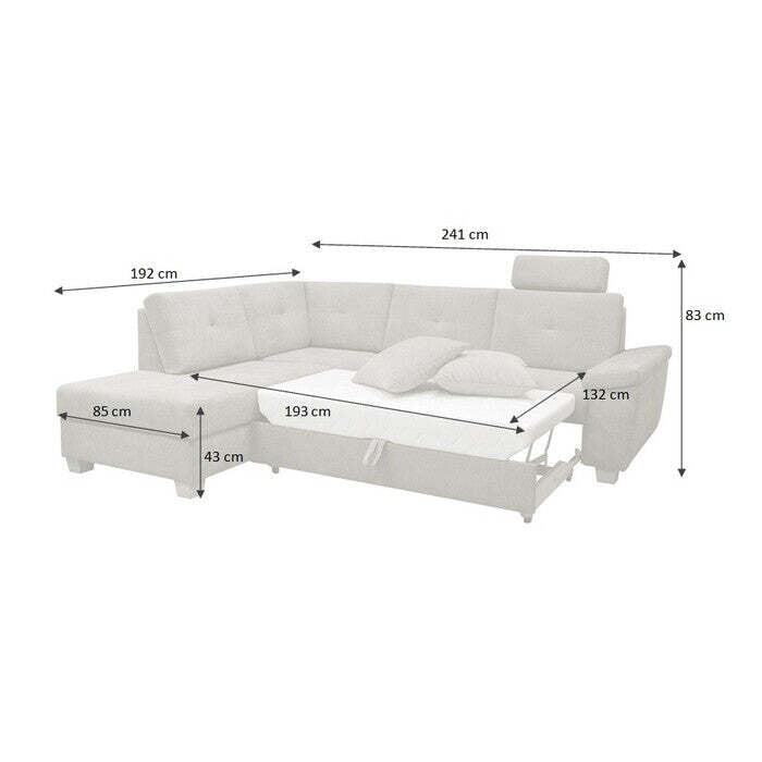 Ecksofa Sofa Kansas City linke Ecke grau