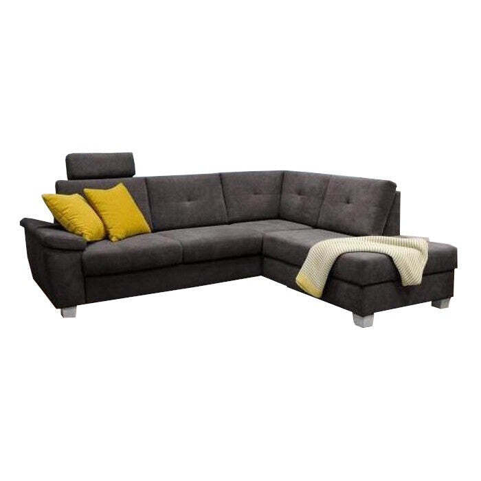Ecksofa Sofa Kansas City rechte Ecke grau-braun