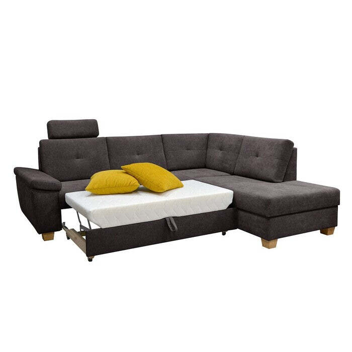 Ecksofa Sofa Kansas City rechte Ecke grau-braun