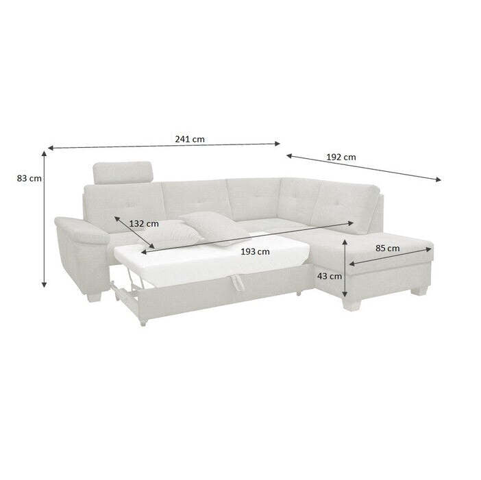 Ecksofa Sofa Kansas City rechte Ecke grau-braun