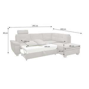 Ecksofa Sofa Kansas City rechte Ecke grau-braun