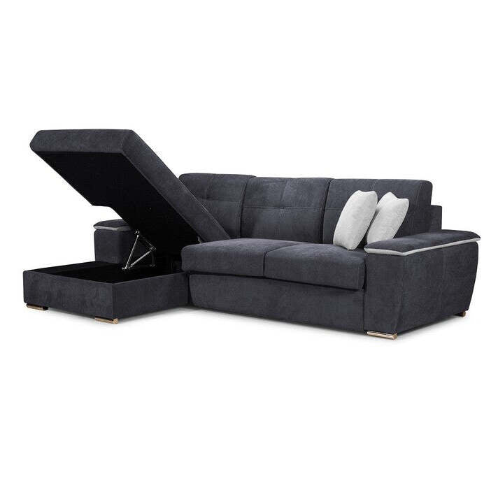 Ecksofa Sofa Lina linke Ecke grau