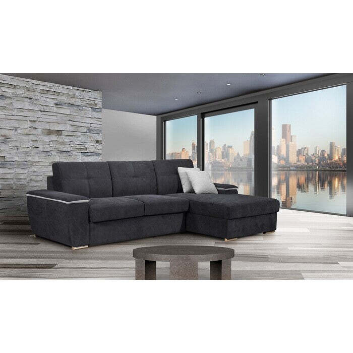 Ecksofa Sofa Lina rechte Ecke grau