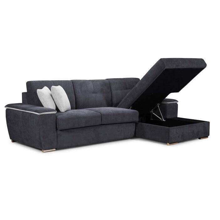 Ecksofa Sofa Lina rechte Ecke grau