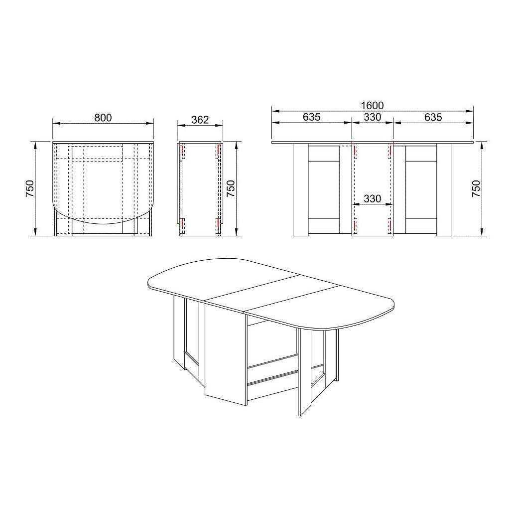 Esstisch Jannick 160x75x80 cm (Eiche dakota)