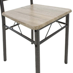 Esszimmergarnitur Raul - 4x Stühle, 1x Tisch (Eiche sonoma, grau)