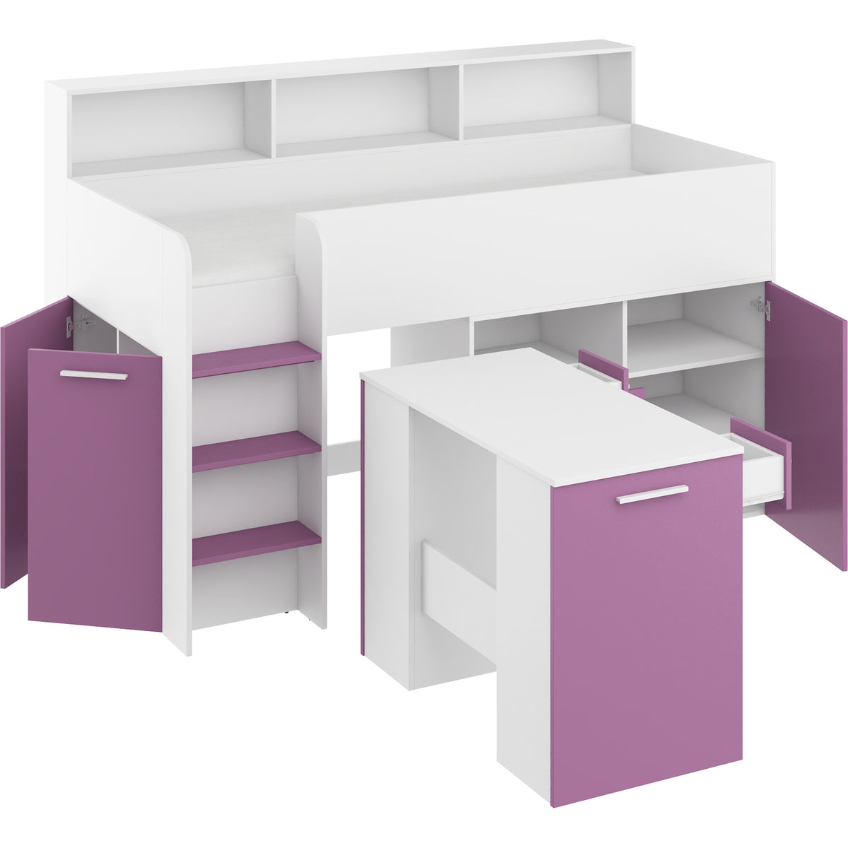 Etagenbett mit Schreibtisch Multino 80x200, linke Seite