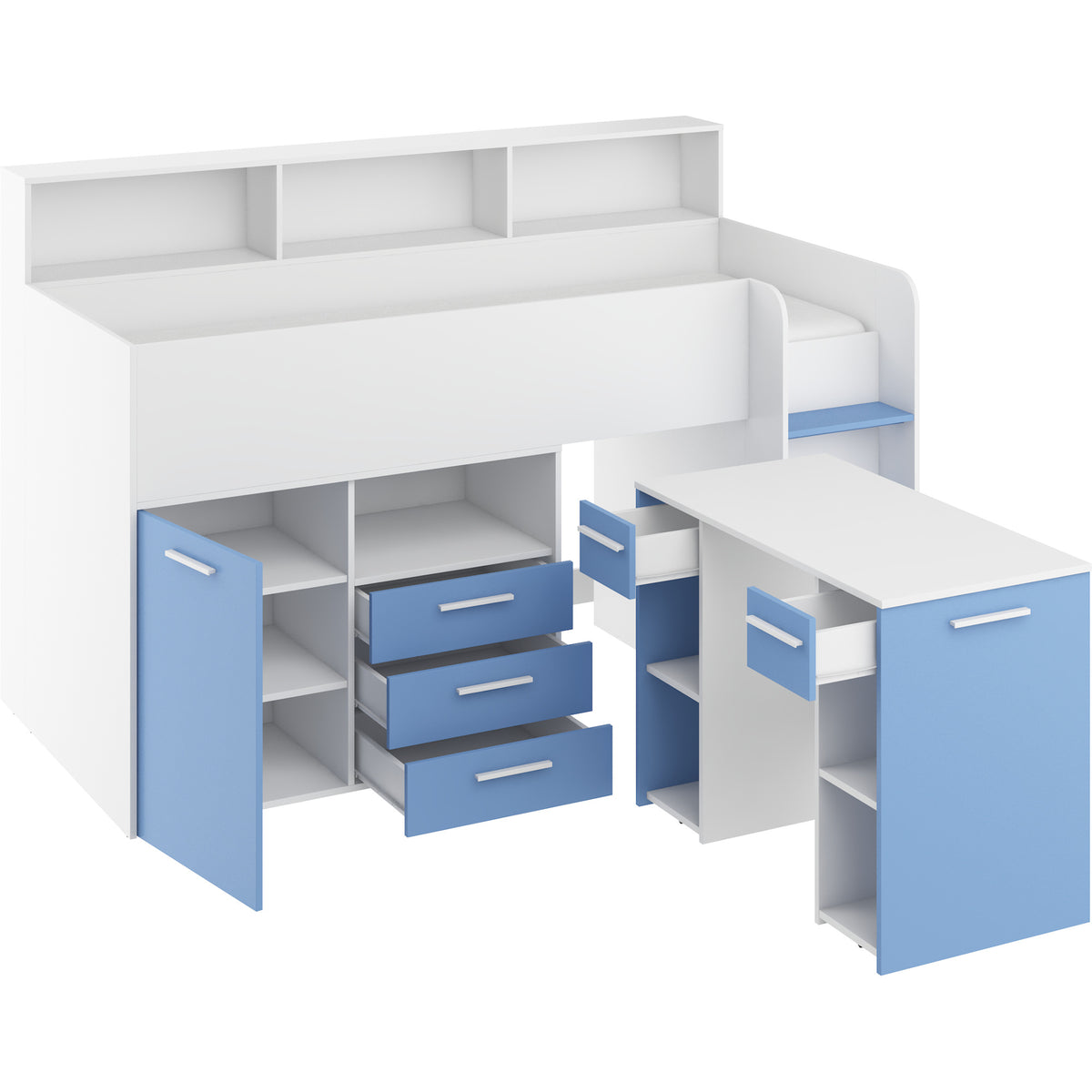 Etagenbett mit Schreibtisch Multino 80x200, rechte Seite