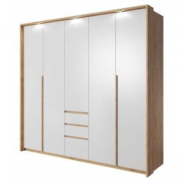 Kleiderschrank Xelo 230 cm (Goldeiche/Weiß)