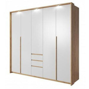Kleiderschrank Xelo 230 cm (Goldeiche/Weiß)