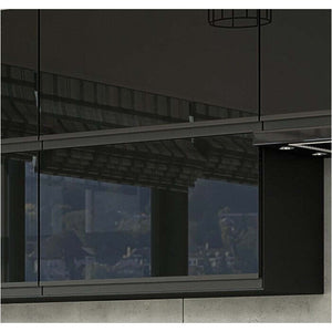 Kuche Brick - 280 cm (schwarz hochglanz/craft)