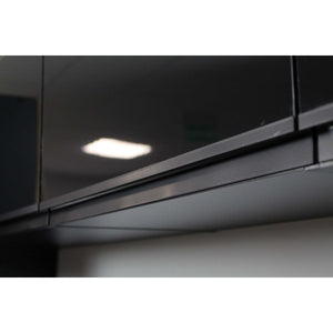 Kuche Brick - 280 cm (schwarz hochglanz/craft)