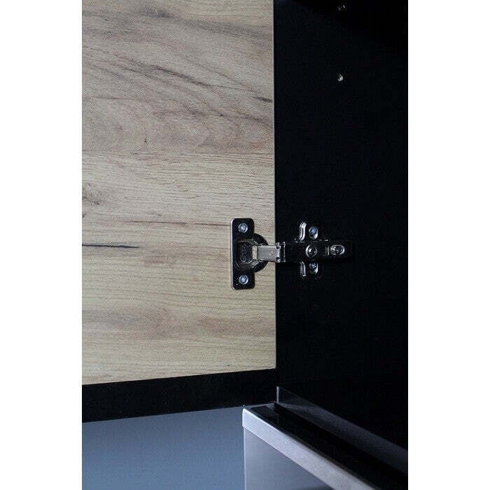 Kuche Brick - 280 cm (schwarz hochglanz/craft)
