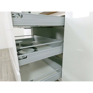 Küche Eugenie 300 cm (weiß, hochglanz, lackiert)
