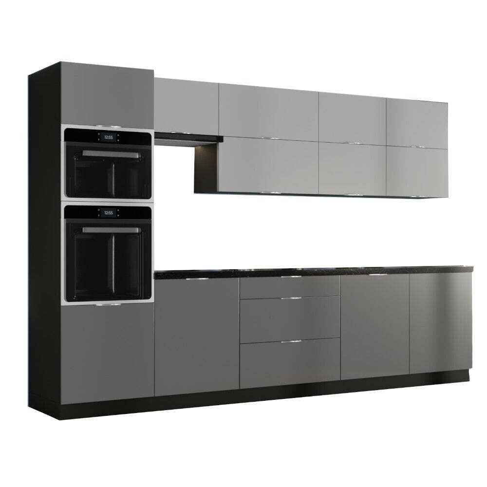 Küche Mindy 320 cm (grau matt)