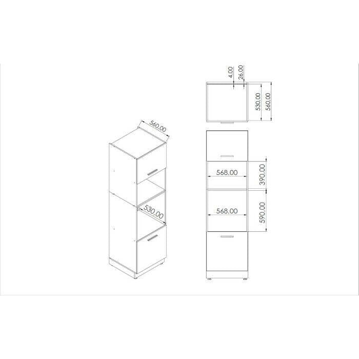 Küche Mindy 320 cm (grau matt)
