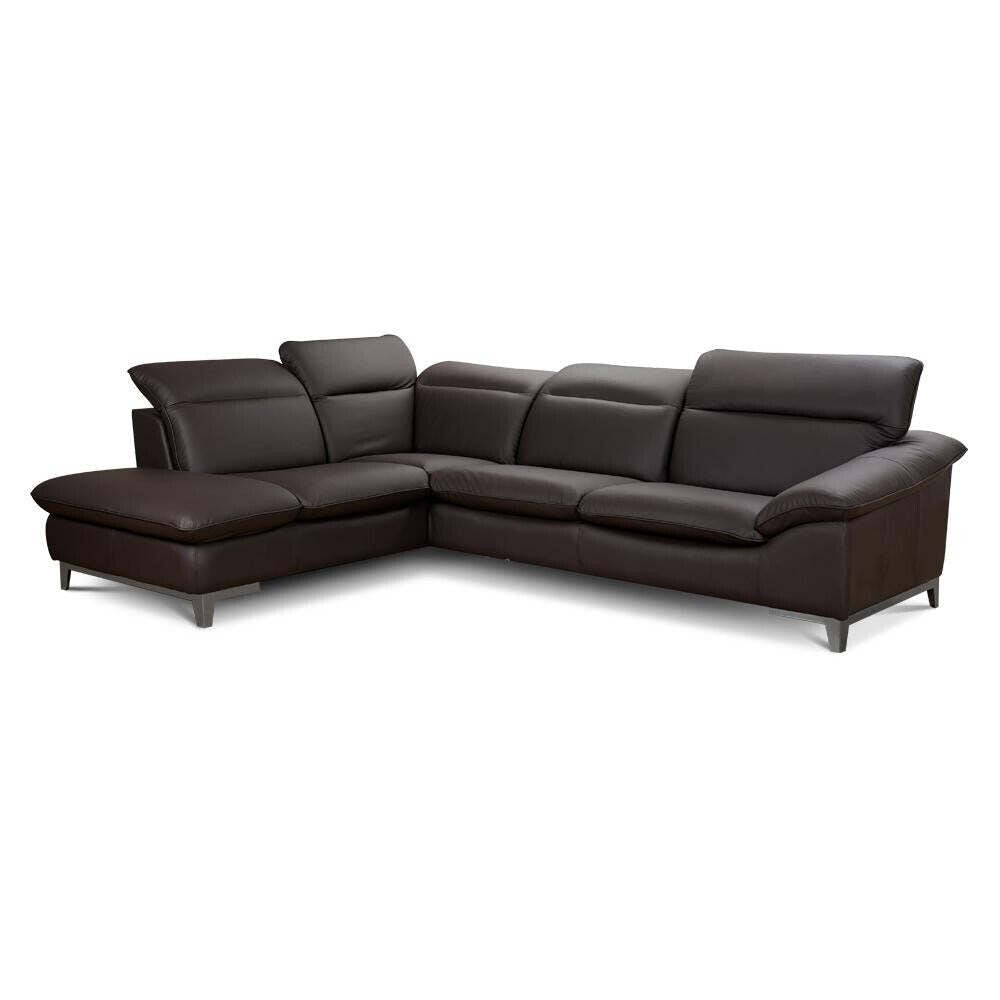 Ledersofa Teresa linke Ecke braun