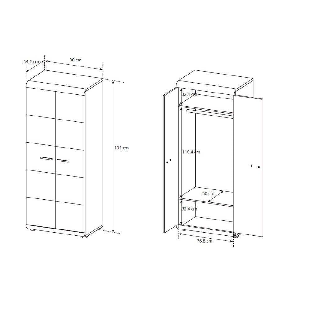 Link - Garderobe (Eiche sonoma)