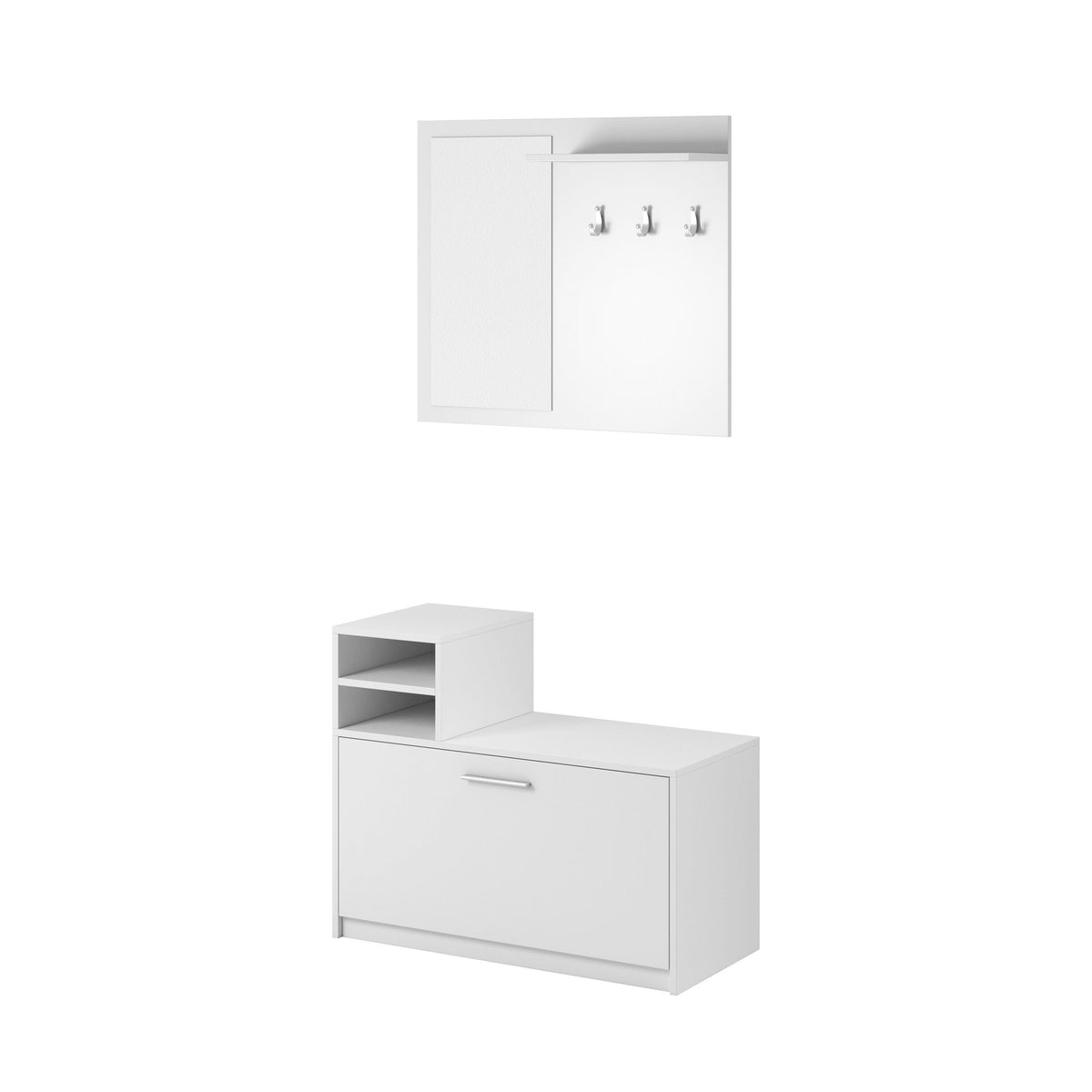 Luna-Dielen-Set (weiß matt)