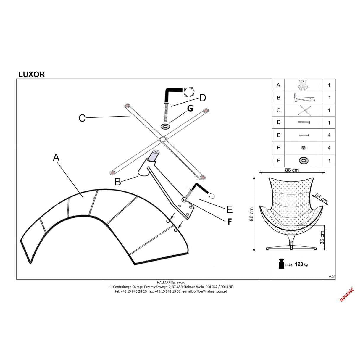 Luxor Leder Sessel weiß