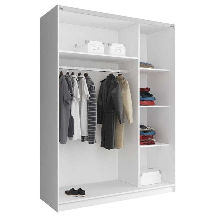 Mika 2 - Garderobe, 150/214/65 (weiß/Glas)
