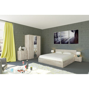 Schlafzimmer-Set Denali - Bettgestell, Kleiderschrank, Kommode, 2 Nachttische