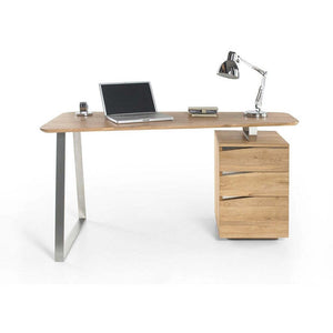 Schreibtisch Gaut (Eiche massiv, silber)
