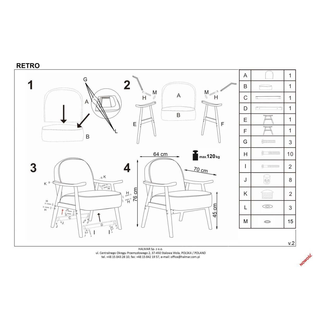 Sessel Retro grau