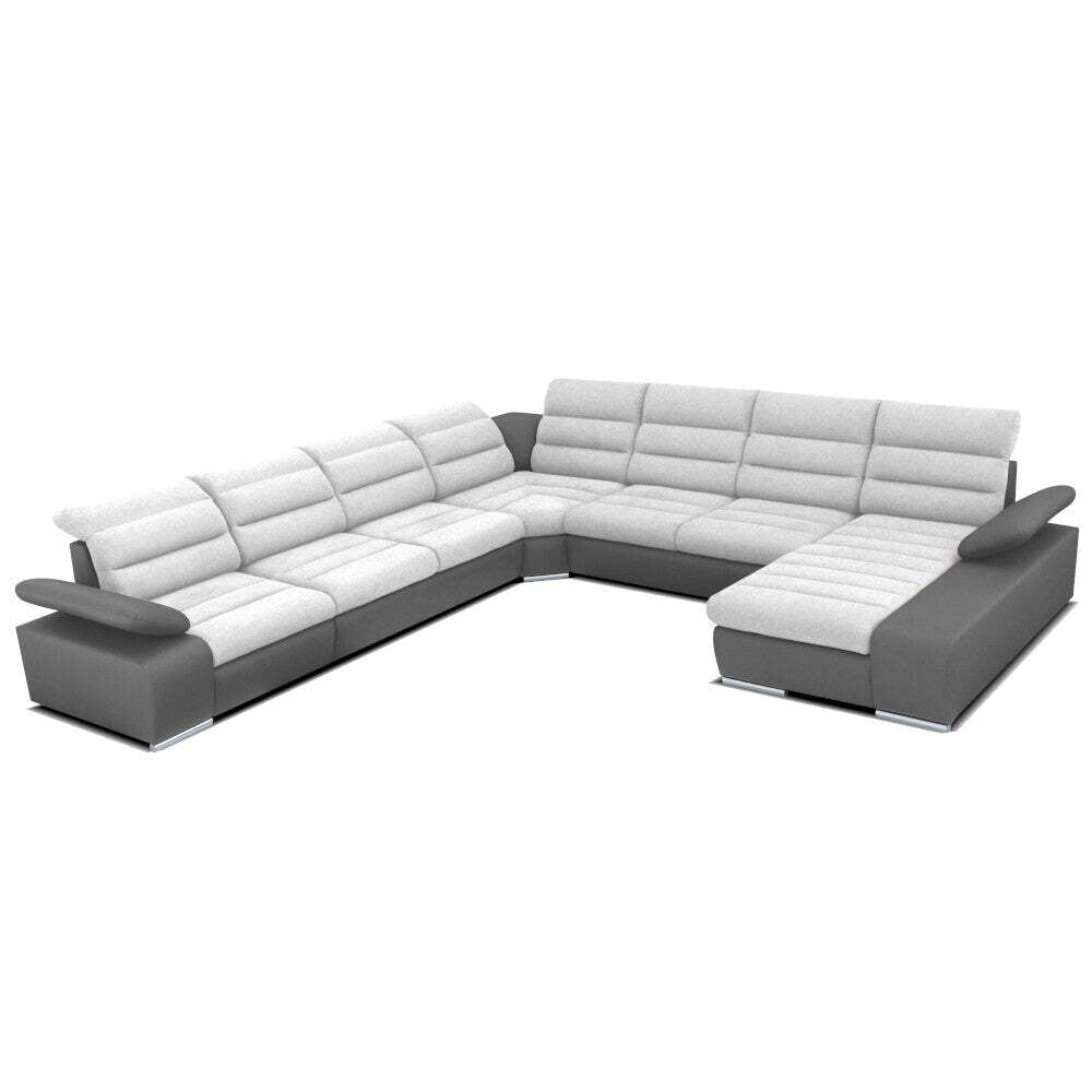 U-förmiges Sofa Korfu IV - rechte Ecke grau,schwarz